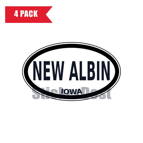 Iowa new albin oval sticker - new,
